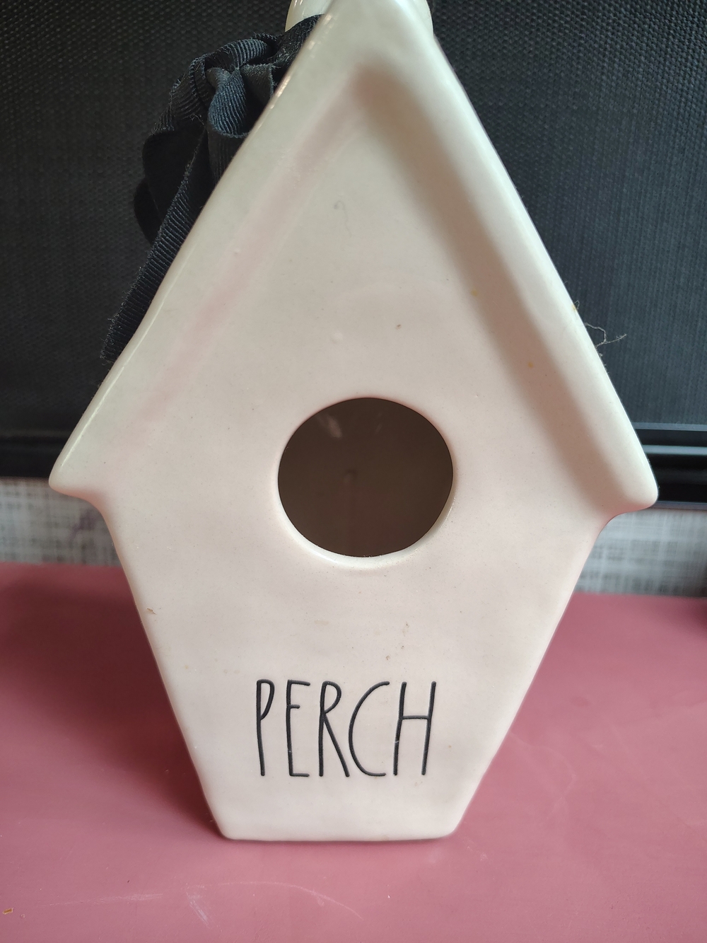 Rae Dunn Pink Ceramic Bird House